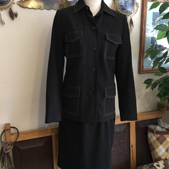 Massini stretch stitch detail jacket and skirt set - Picture 3 of 8